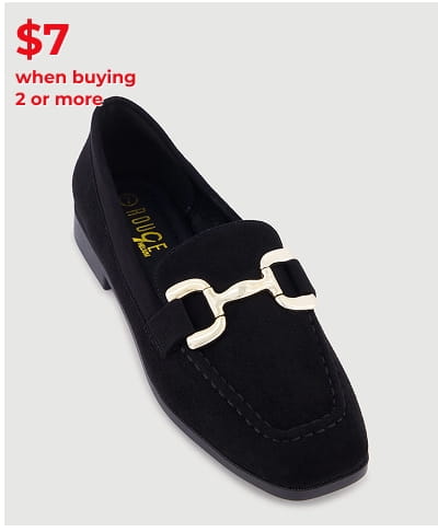 Shop Metallic Horsebit Faux Suede Square Toe Loafers