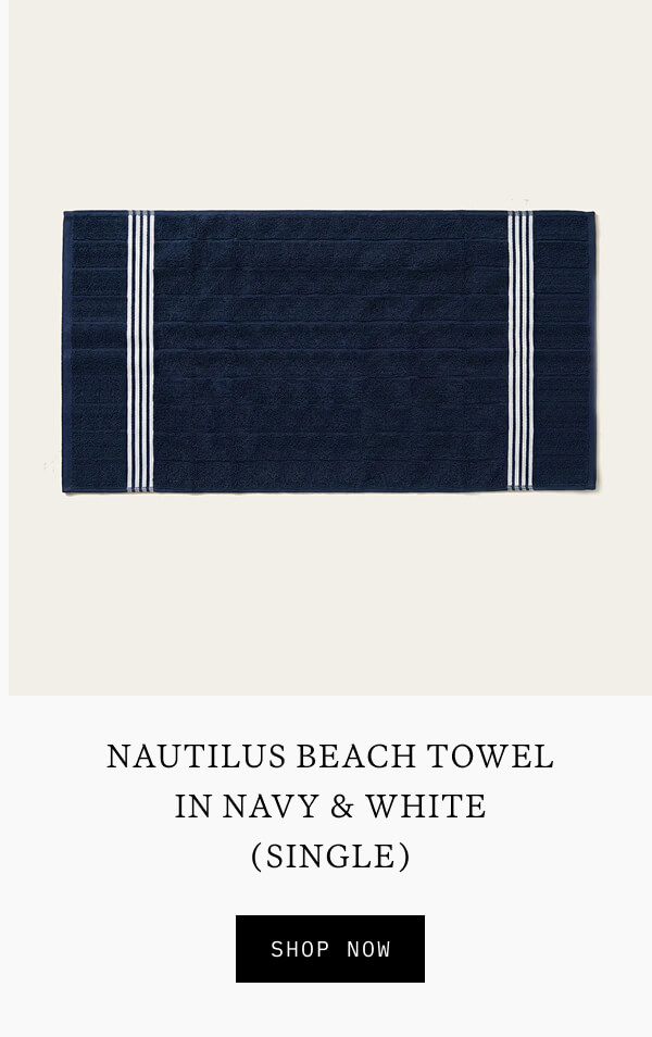 Nautilus Beach Towel in Navy and White