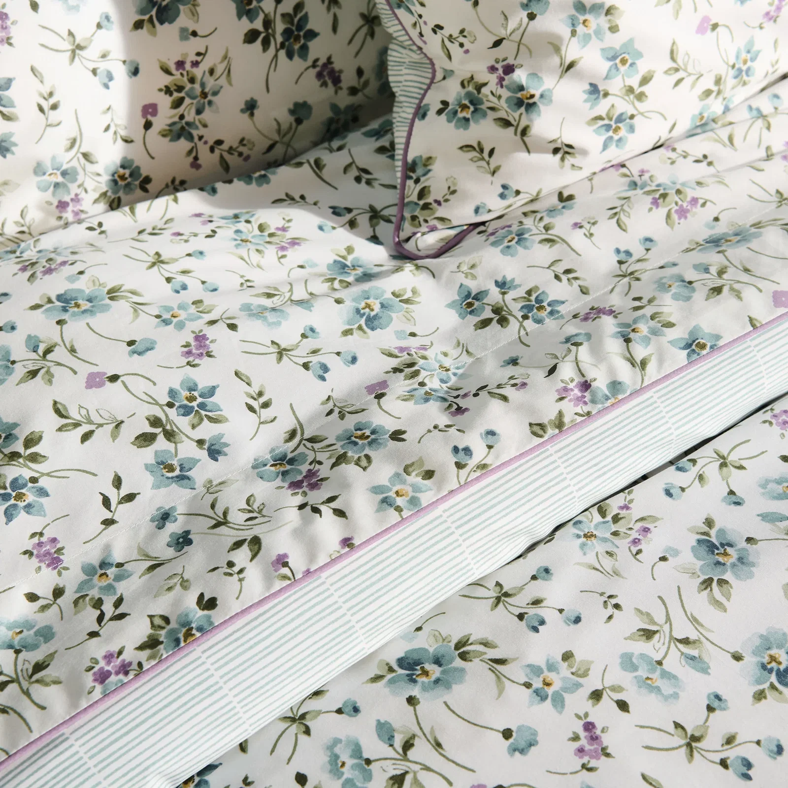 Anne de Solène Fugace 100% Organic Cotton Percale Flat Sheet