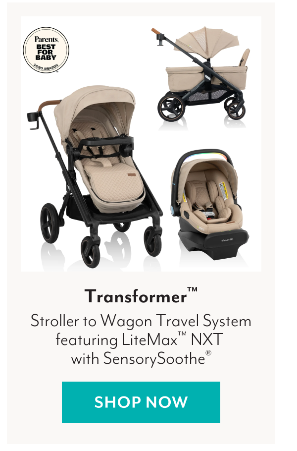 Transformer™ Stroller to Wagon Travel System featuring LiteMax™ NXT with SensorySoothe® | SHOP NOW