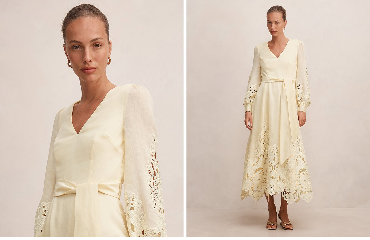 Ashlee Embroidered Long Sleeve Maxi