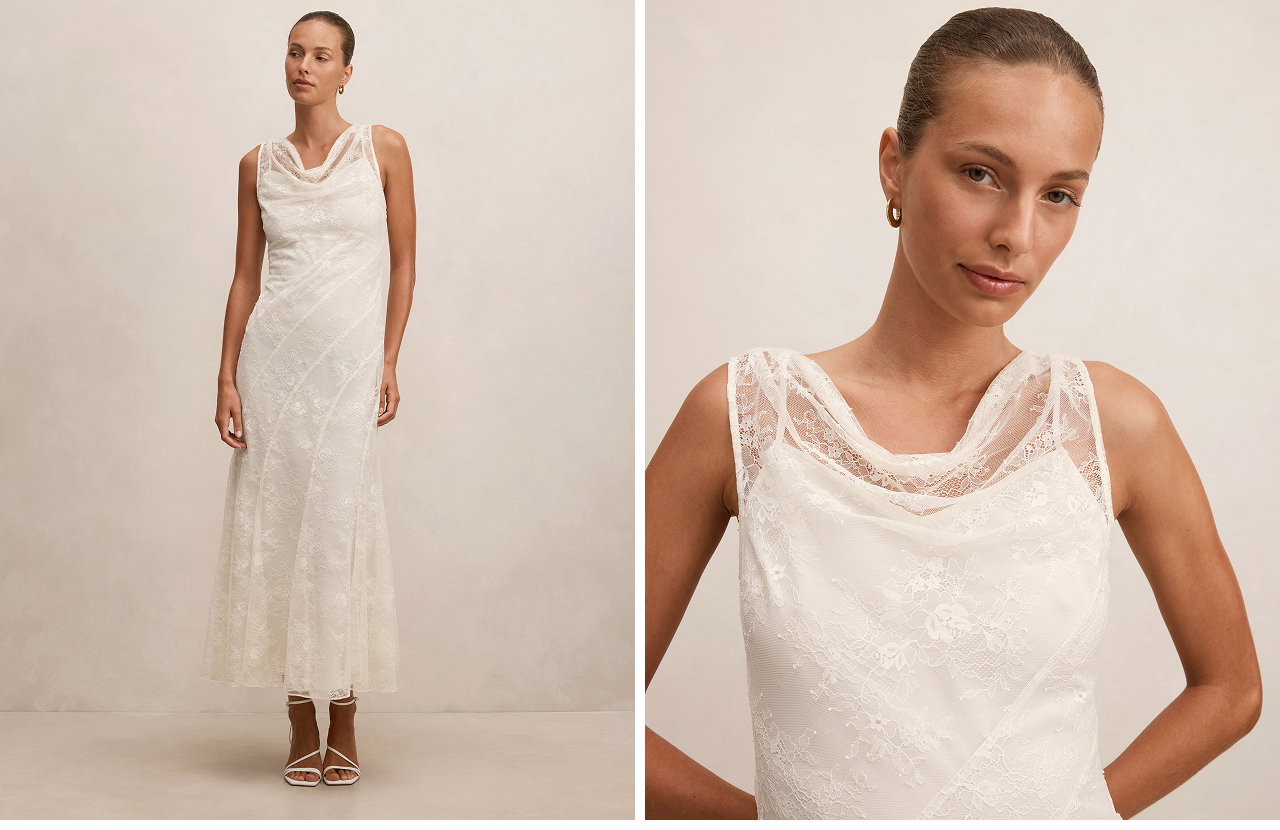 Jenna Panelled Lace Dress