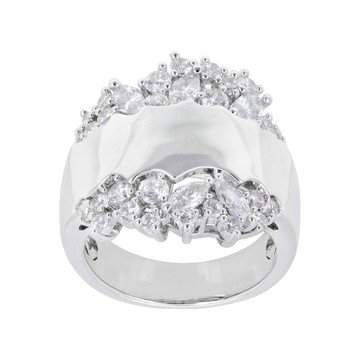 White Cubic Zirconia Rhodium Plated Ring 2.11ctw