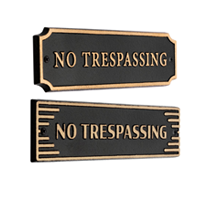 No trespassing sign