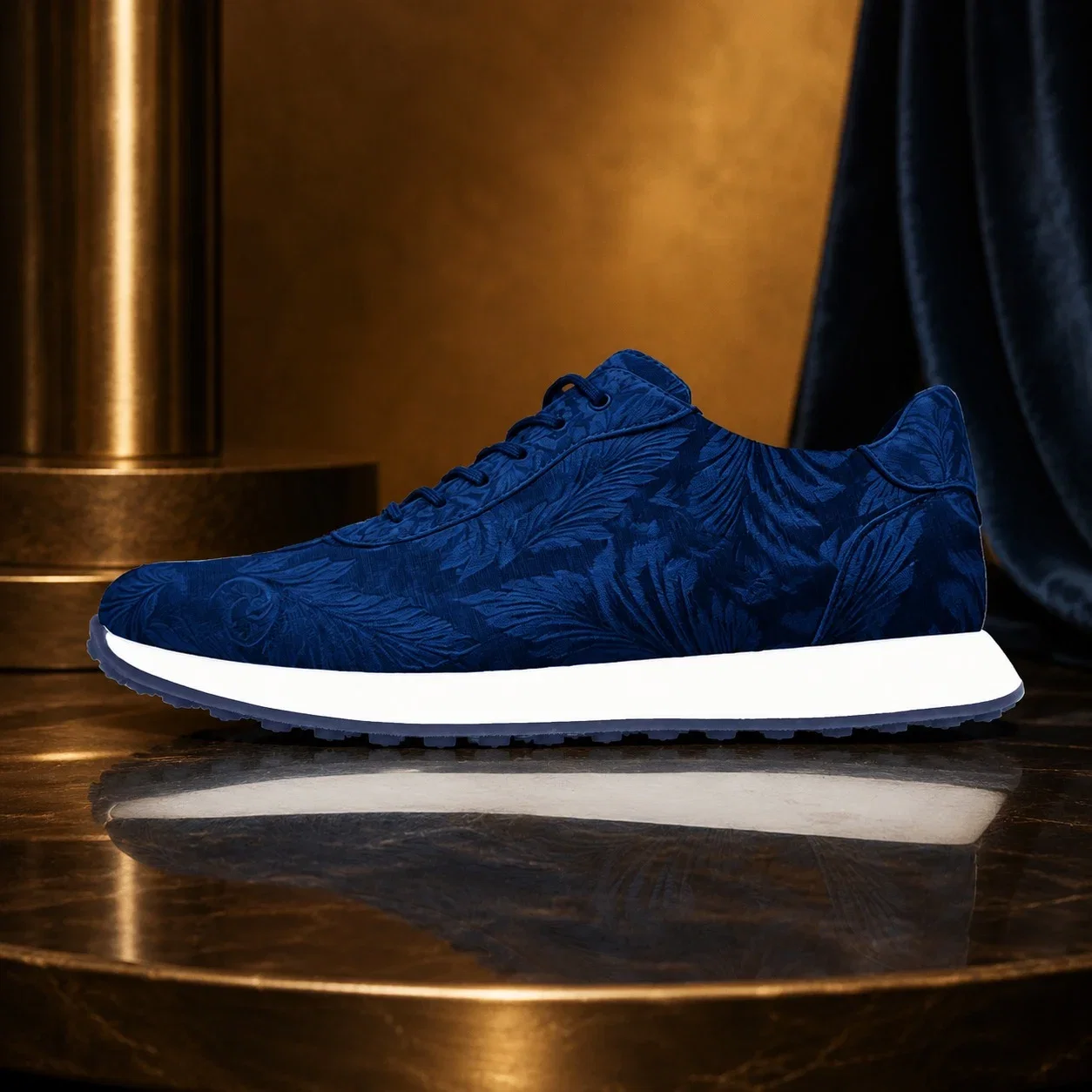 Indigo Velvet Paisley Runners