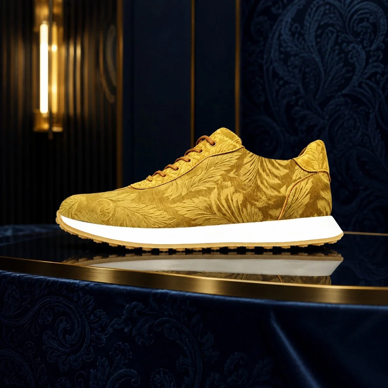 Golden Velvet Paisley Runners