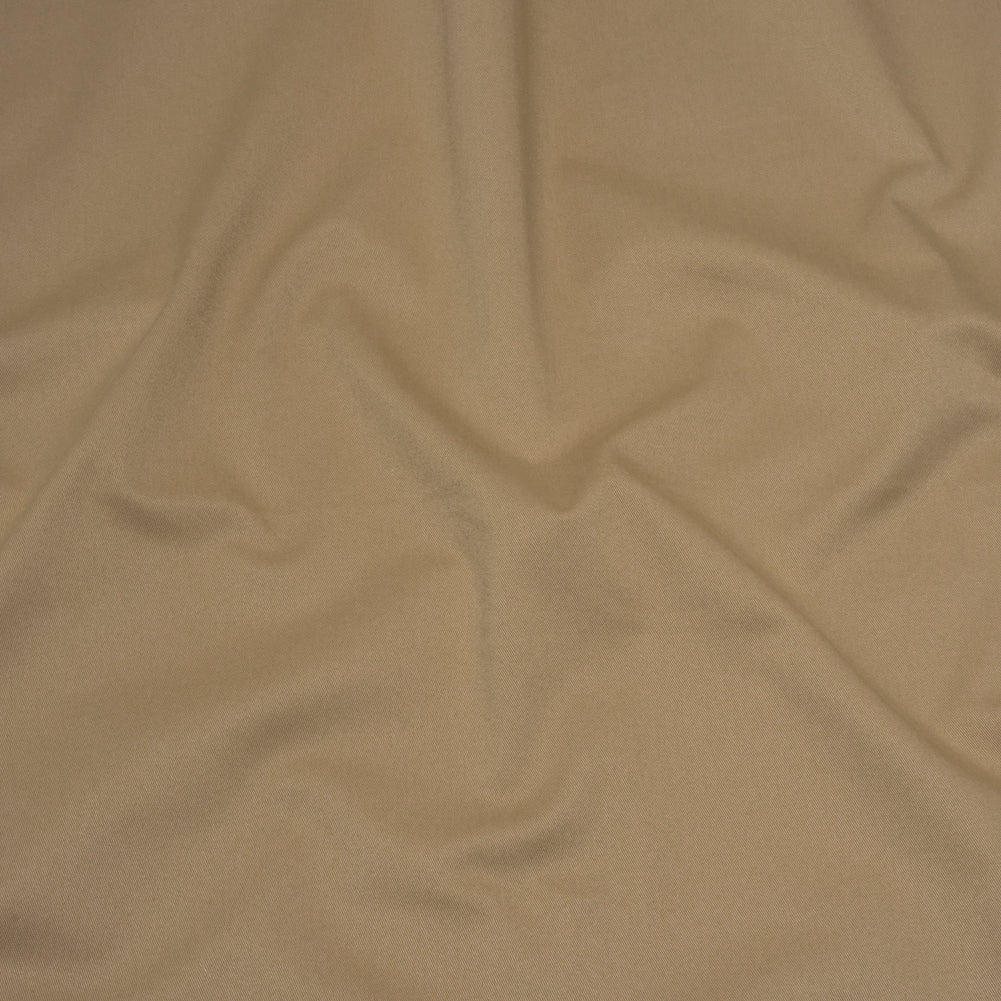 Image of Carbon Brushed Stretch Khaki Twill - Beige - Averill Collection