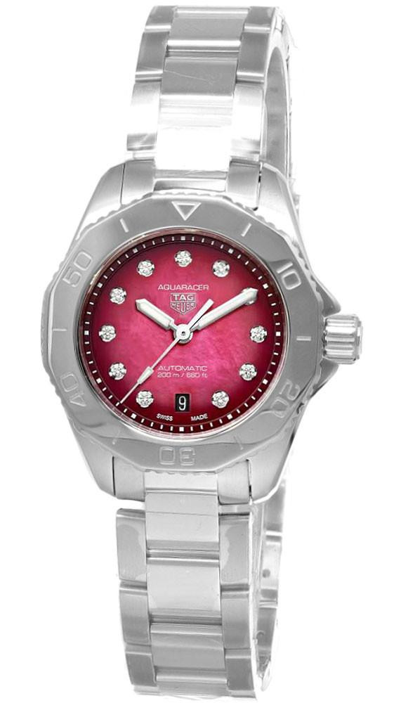TAG HEUER Aquaracer Professional 200 Date Automatic 30MM Ruby Red MOP Dial Women's Watch