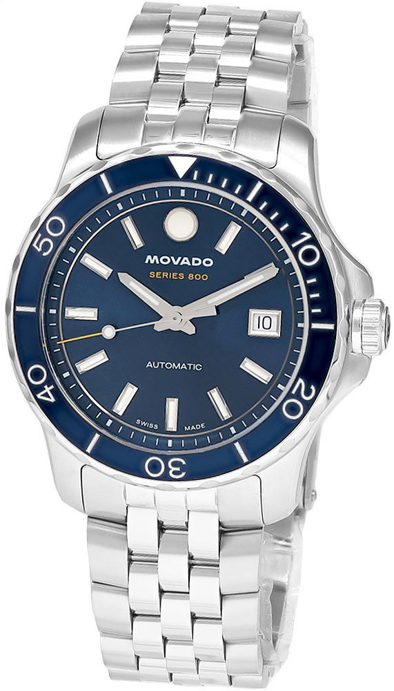 MOVADO Series 800 Automatic SS 40MM Blue Dial Men's Watch