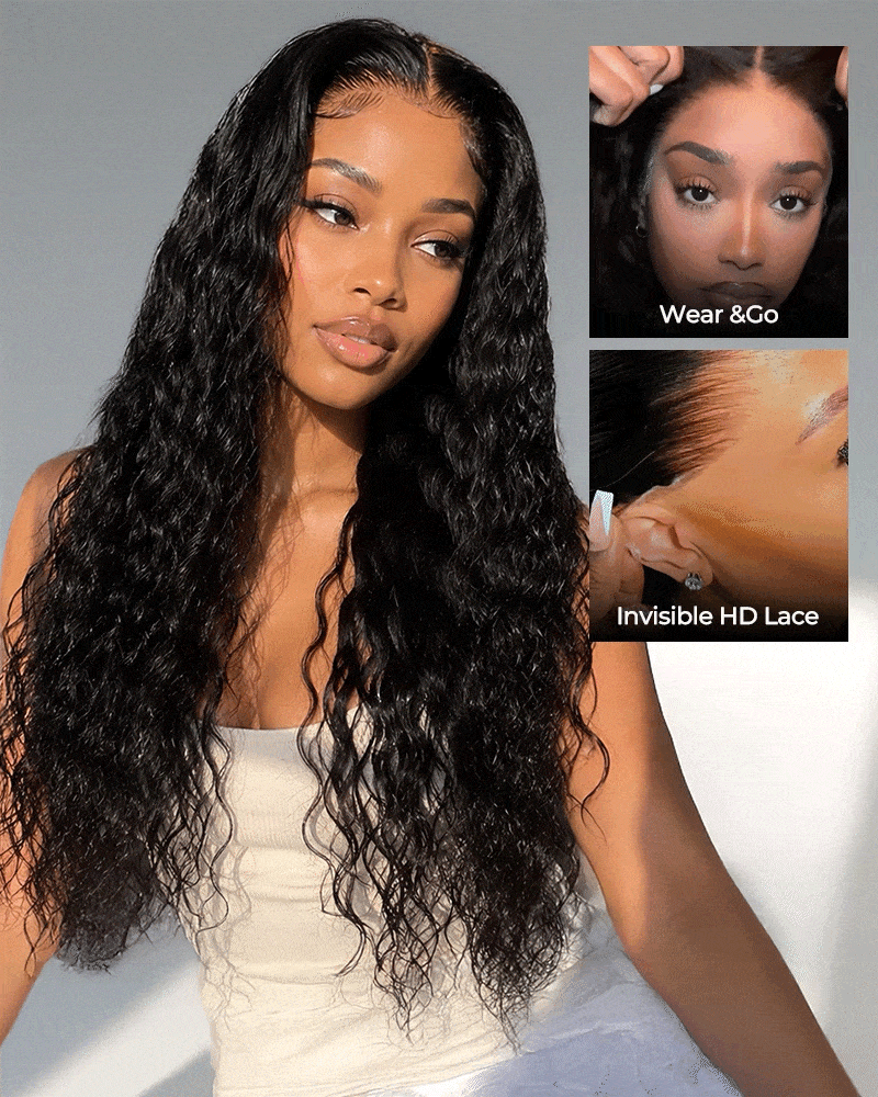 Arabella Zerowear™ 13x6 Invisible HD Lace Glueless Wig Bohemian Curl With Drawstring Natural Black 100% Human Hair Wig