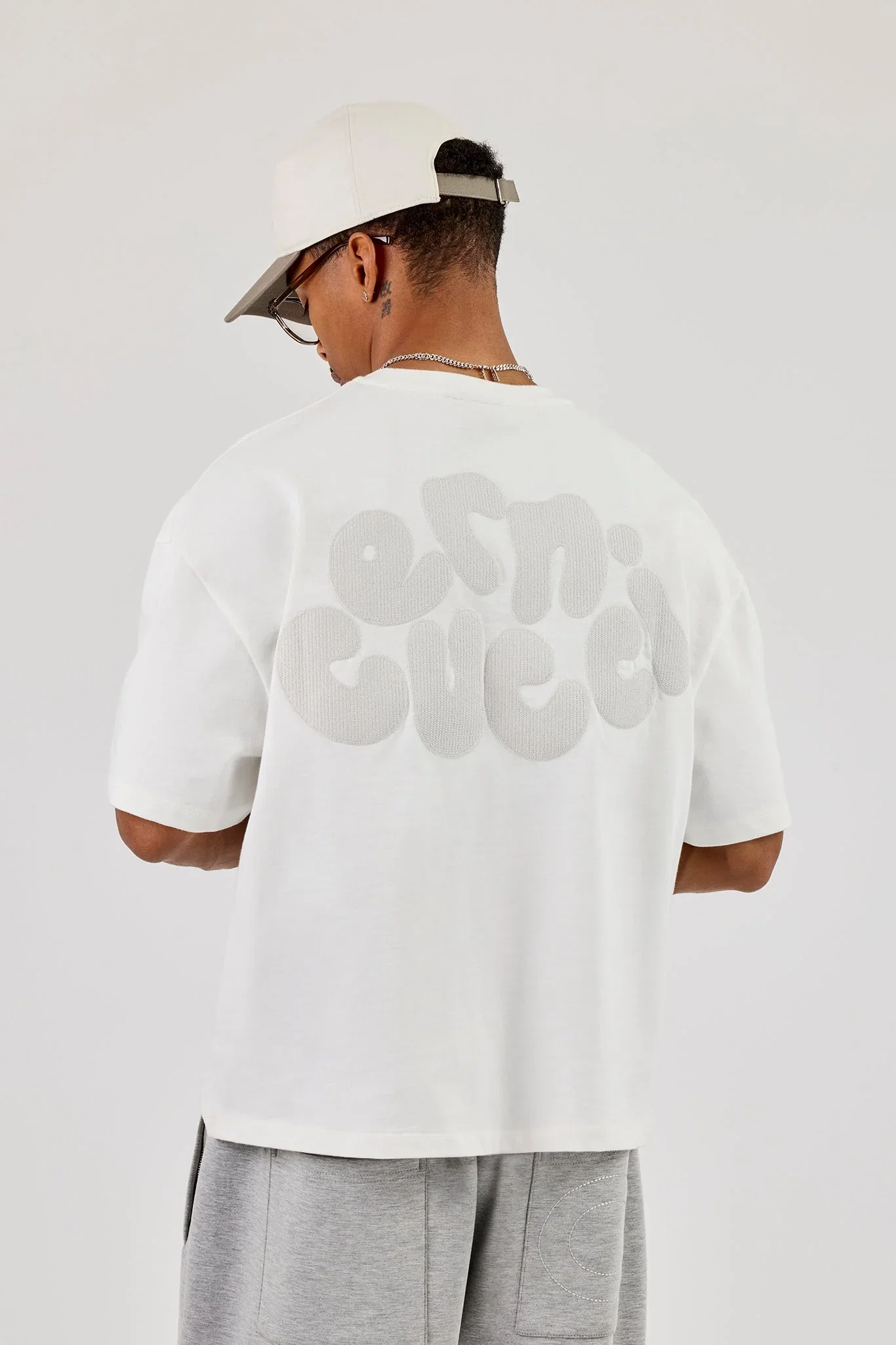 Image of Cernucci Chain Stitch Boxy T-Shirt - Off White