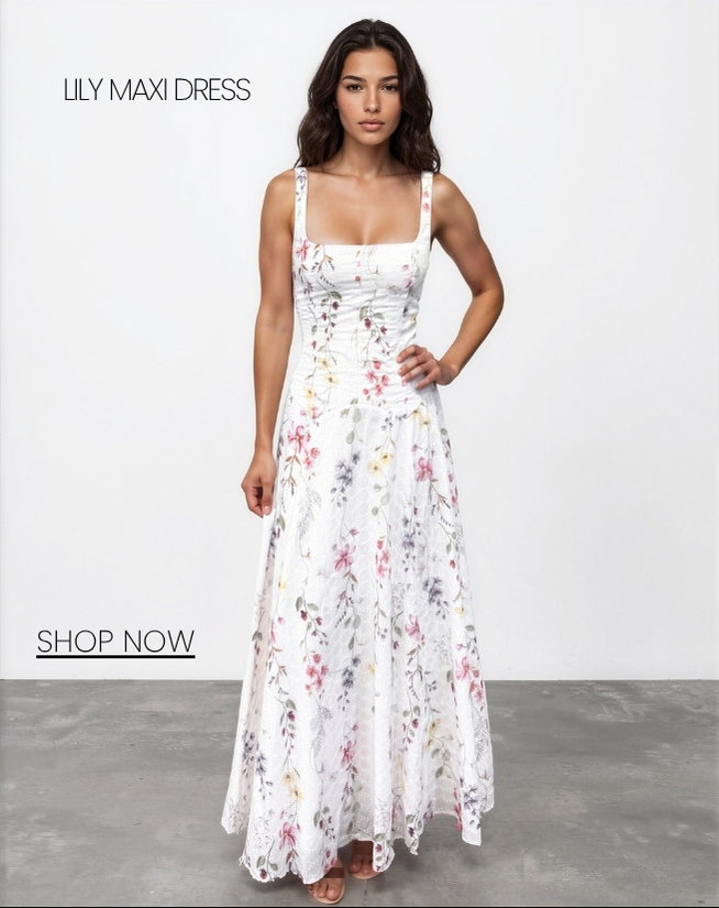 lily broderie maxi dress white floral