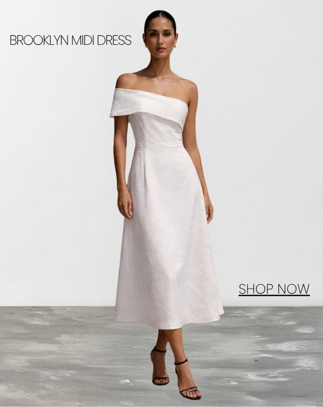brooklyn midi dress white