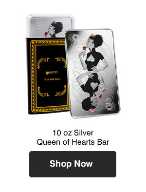 10 oz Silver Queen of Hearts Bar