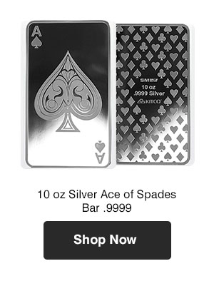 10 oz Silver Ace of Spades Bar .9999