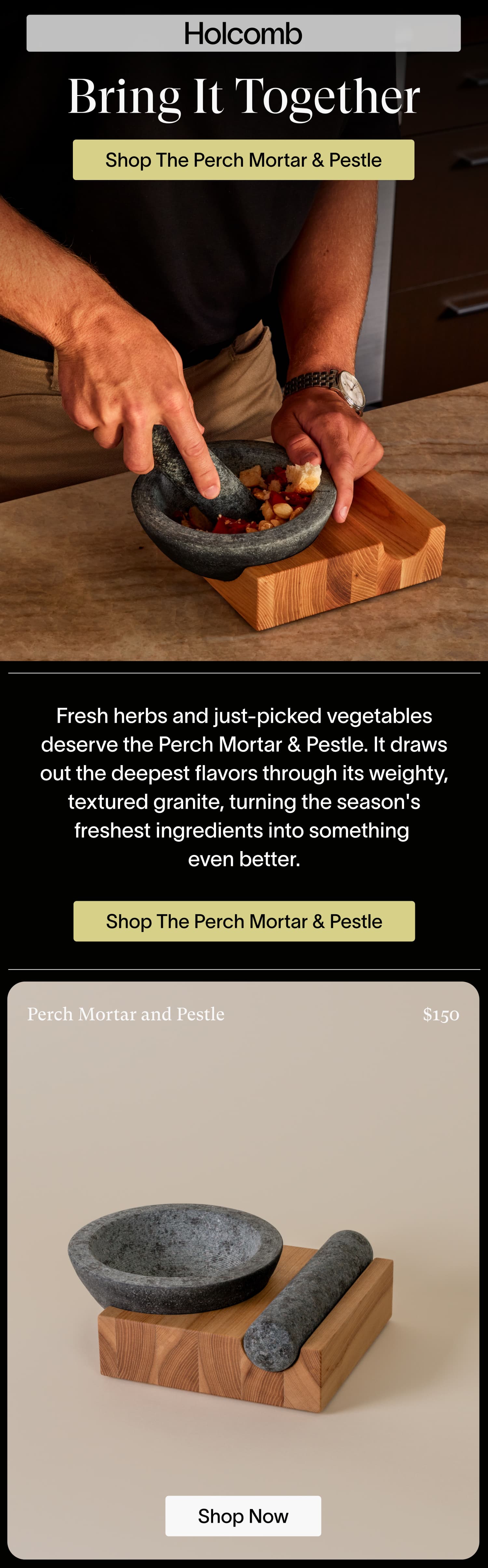 perch mortar and pestle