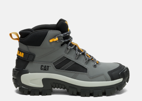 CAT Footwear - Men's Invader Mid Vent Composite Toe Work Boot - Gargoyle colorway.