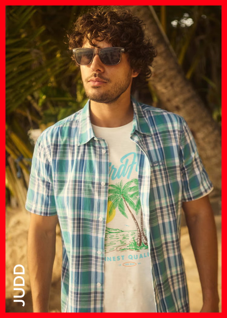 Judd Short Sleeve Check Shirt Faded Blue