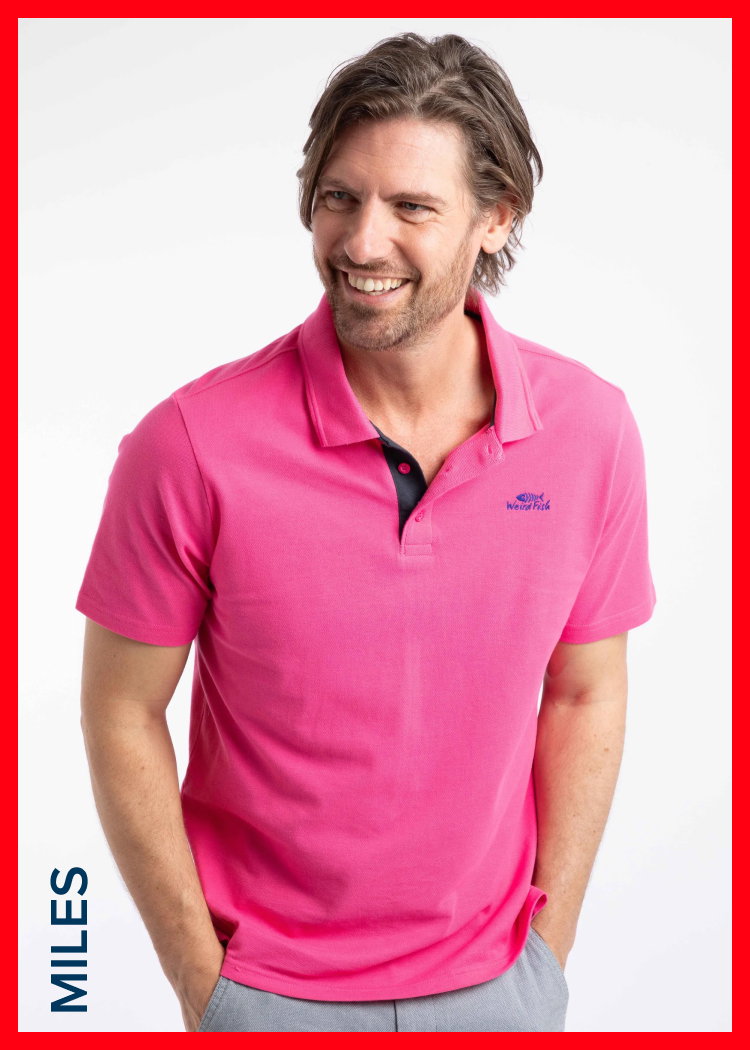 Miles Pique Polo Shirt Peony