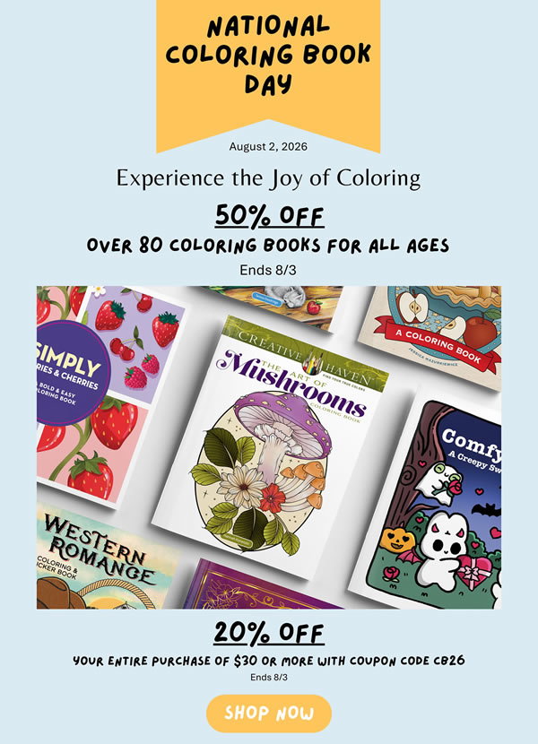 National Coloring Book Day Savings: 50% Off + 20% Coupon