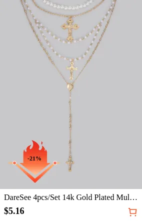 DareSee 4pcs/Set 14k Gold Plated...