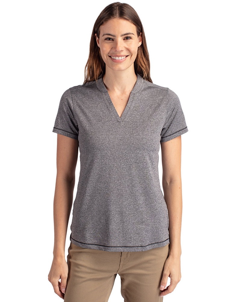 Image of Cutter & Buck Forge Recycled Four-Way Stretch Heathered Womens Blade Top