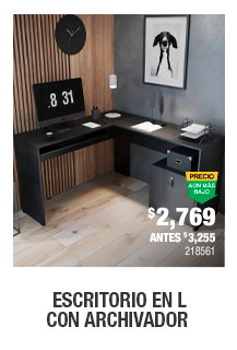 Escritorio en L con archivador 