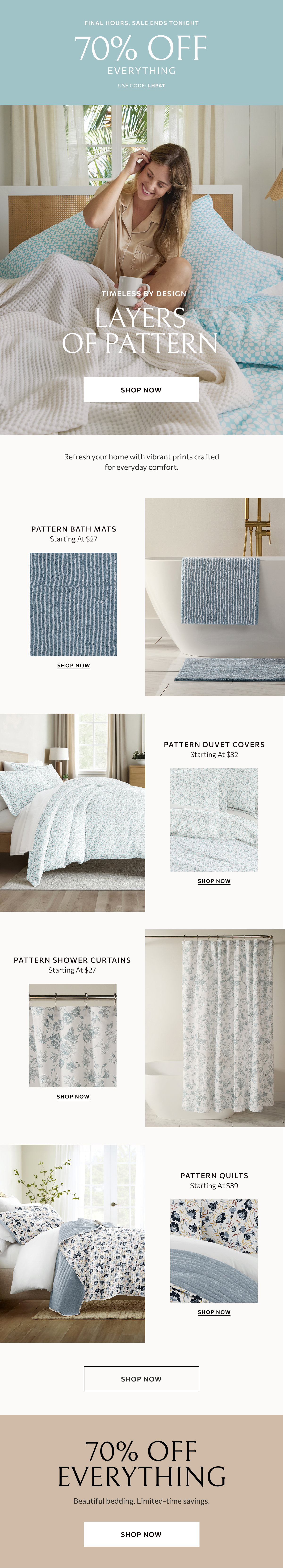 70% Off Everything - use code: LHPAT - SHOP NOW