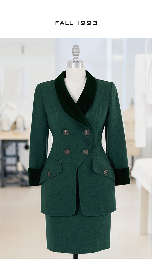 Fall 1993 Wool and Velvet Skirt Suit