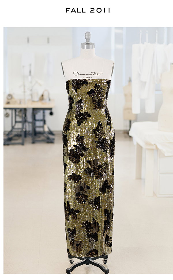 Fall 2011 Sequin and Fringe Embroidered Gown