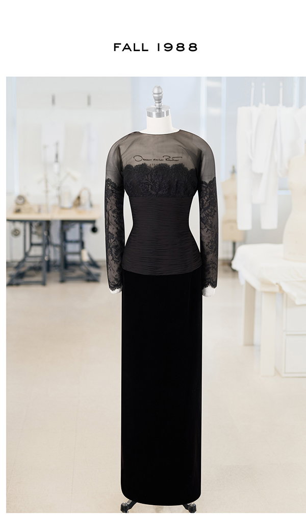Fall 1988 Lace, Chiffon and Velvet Gown