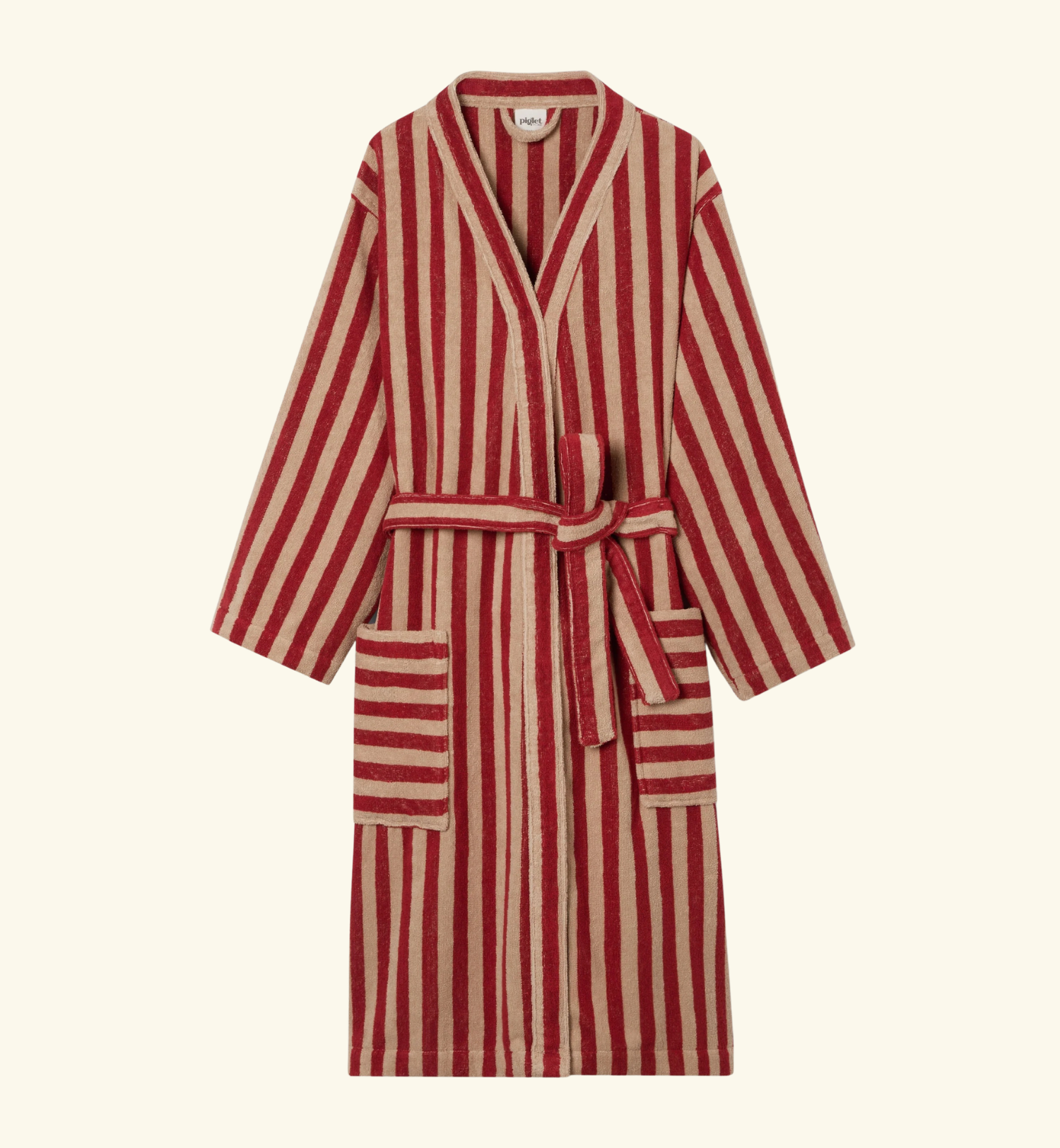 Sandstone Red Pembroke Stripe Cotton Robe