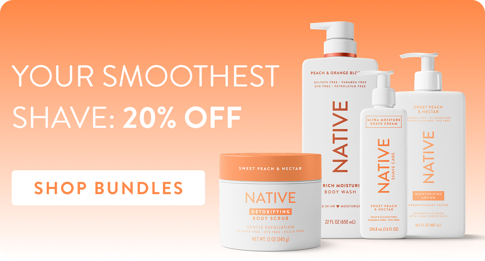 Your smoothest shave: 20% off. Shop bundles. 