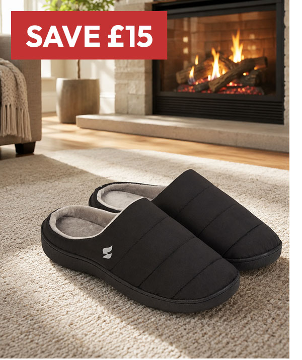 Ladies Henrietta Slip On Thermal Slippers - Black