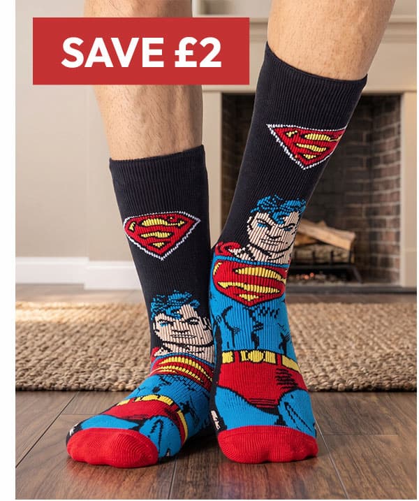 Mens Lite Licensed Character Socks - DC Superman