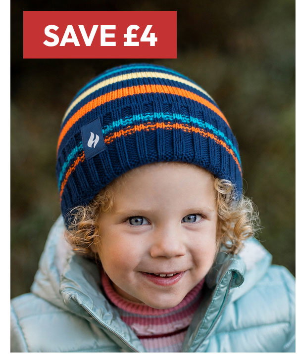Kids Stripe Hat & Mittens - Navy Stripe