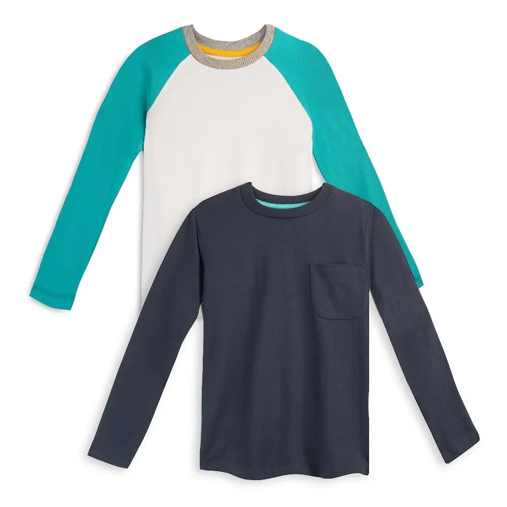 Image of Kids Organic Cotton Long Sleeve Tee 2-Pack