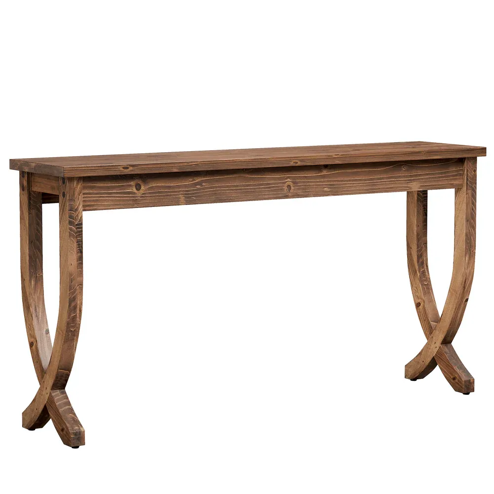 Image of Rustic Entryway Console Table with Decorative Legs