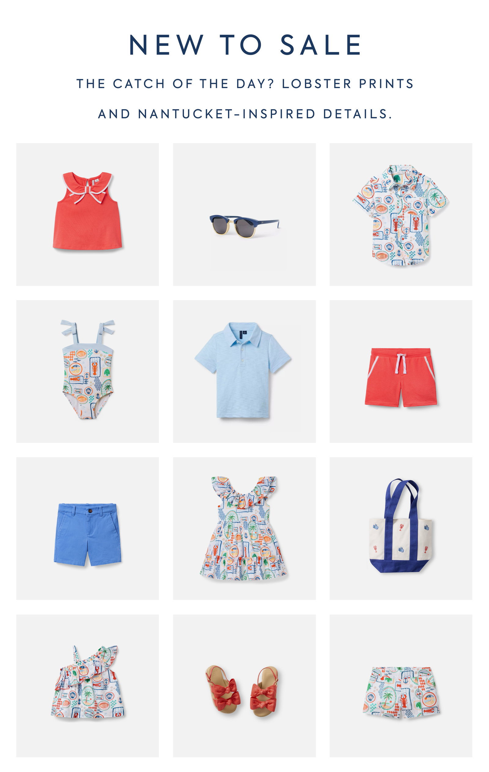 NEW TO SALE - THE CATCH OF THE DAY? LOBSTER PRINTS AND NANTUCKET-INSPIRED DETAILS.