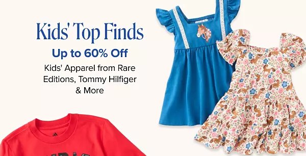 Kids top finds. Up to 60% off kids apparel from Rare Editions, Tommy Hilfiger and more. Shop now. Two kids dresses.