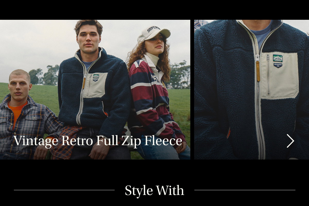 Vintage Retro Full Zip Fleece