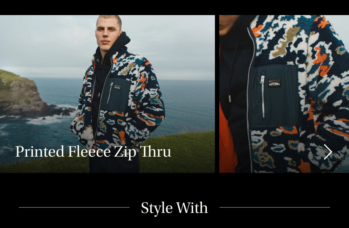 Printed Fleece Zip Thru