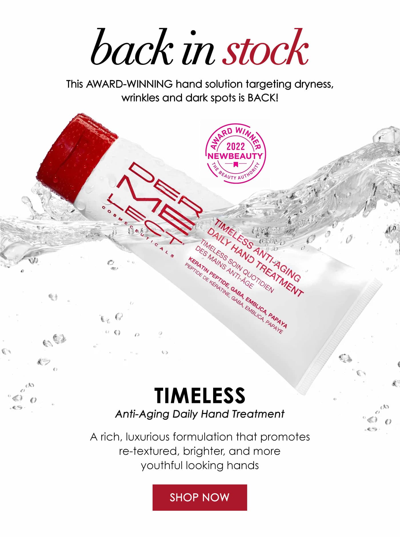 Back in Stock: TIMELESS Anti-Aging Daily Hand Treatment