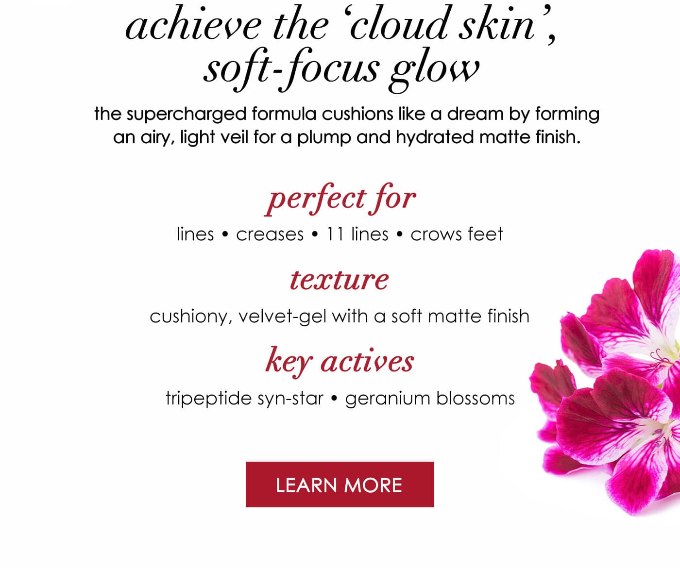 achieve the 'cloud skin', soft-focus glow