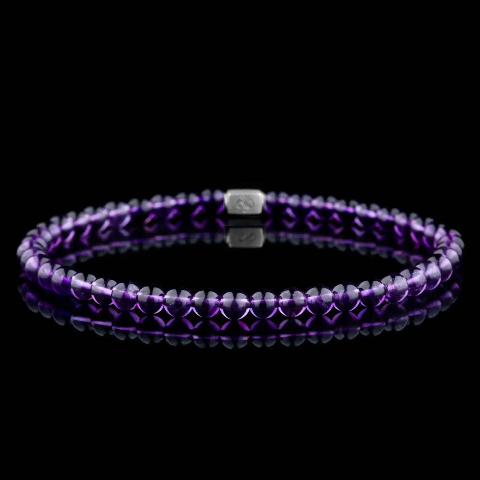Amethyst Bracelet V (4mm), natural amethyst beads