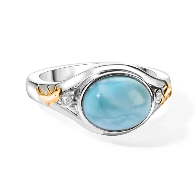AAA Larimar Diamant Ring