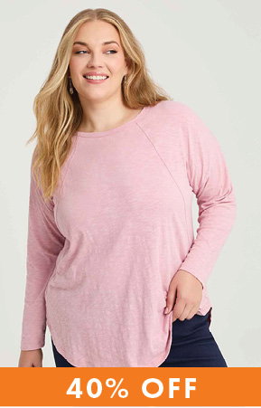 Cotton Hi-lo Seam Detail Top in Pastel Pink