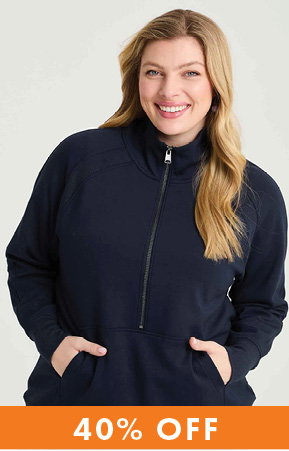 Luxe Touch Half Zip Top in Navy