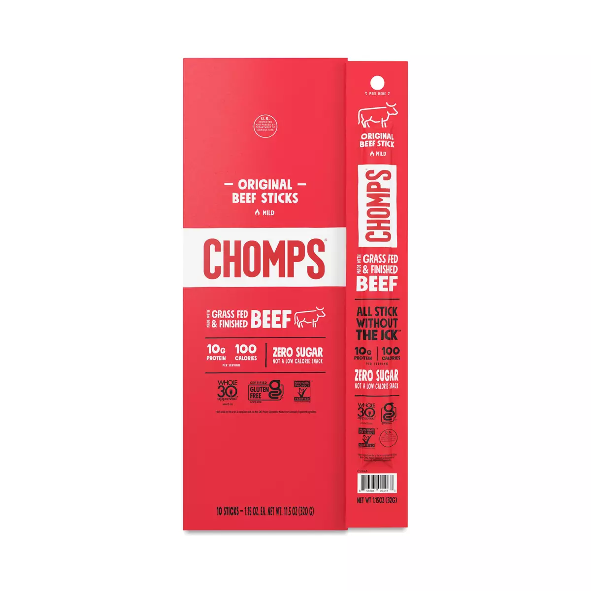 Chomps Original Grass-Fed Beef Snack Sticks