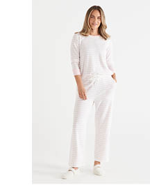Brushed Stripe Pyjama Pant - Pink